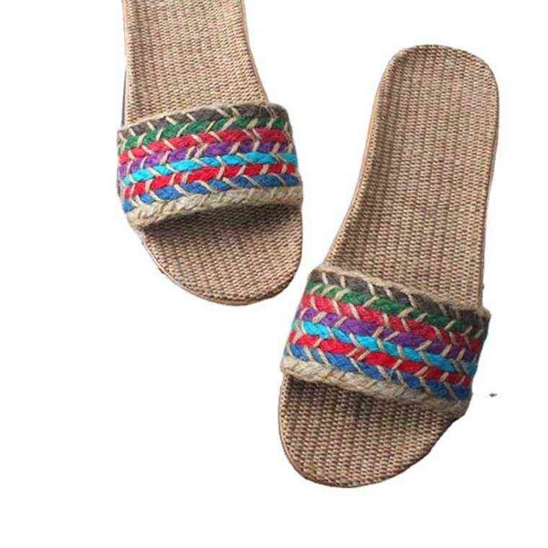 

nxy slippers custom bohemian colorful woven indoor slippers 220127, Black