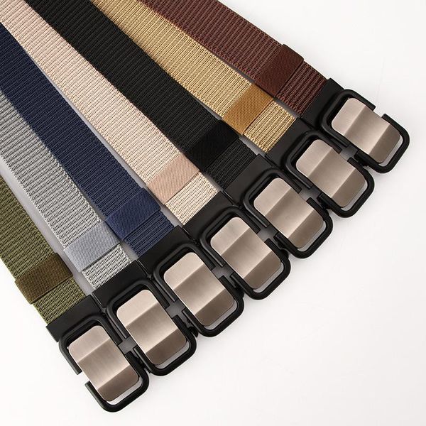 

belts canvas automatic buckle belt men's casual non-dental breathable all-match fashion jeans pants couple women 2021, Black;brown