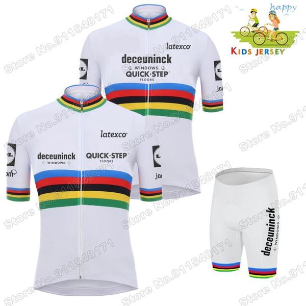 

racing sets maillot quick step kids world cycling jersey set julian alaphilippe boys girls clothing children road bike, Black;blue