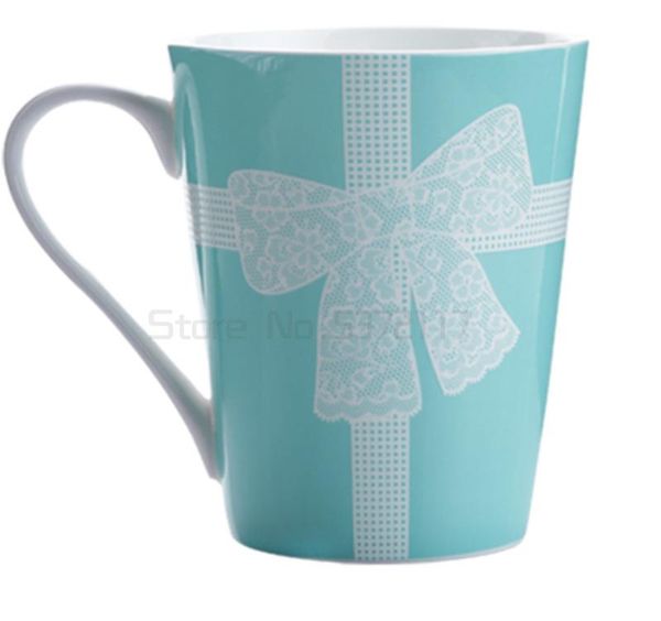 

mugs blue white ribbon mug wedding gift cup ceramic milk coffee light background belt plates dinner party tumbler