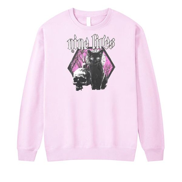 

men's hoodies & sweatshirts gothic funny print cat autumn mens harajuku warm sweatshirt hoodie fleece breathable tracksuit clothes, Black