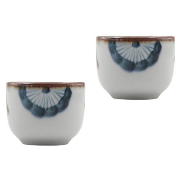

2pcs japanese style ceramics sake cups serving & saucers