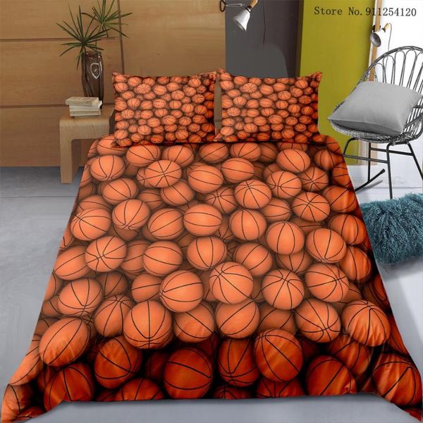 

bedding sets sport ball 2/3 piece boys teen duvet cover basketball football soccer print luxury bedspread home bedclothes