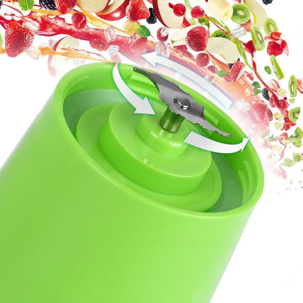 Портативный блендер для смузи, бутылка соковыжималки объемом 380 мл, перезаряжаемая от USB, для смузи, соков, молочных коктейлей и многого другого с цитрусовыми, ягодами, овощами