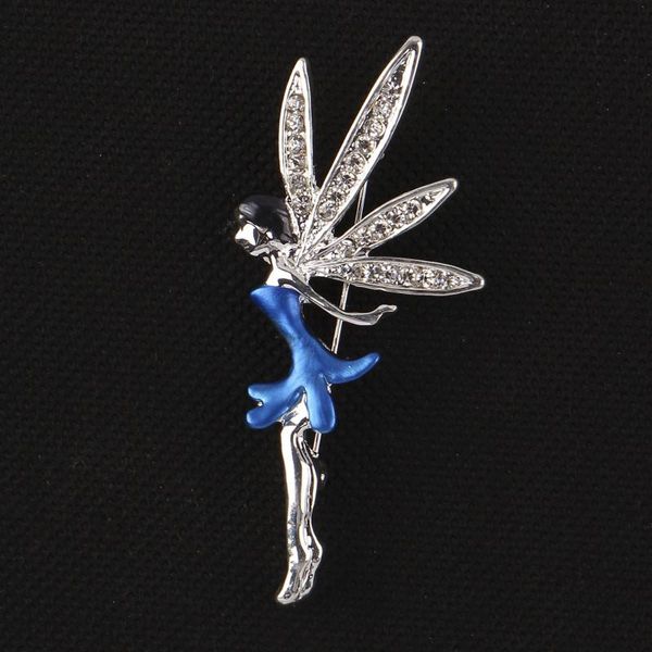 

pins, brooches chic fairy party angel ballet dancing girls crystal rhinestone tiny elf coat pins fashion jewelry women accessories, Gray