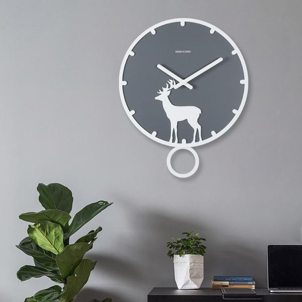 

wall clocks deer nordic style clock modern design pendulum wholesale bed room decor for teen girls boys reloj de pared 2021