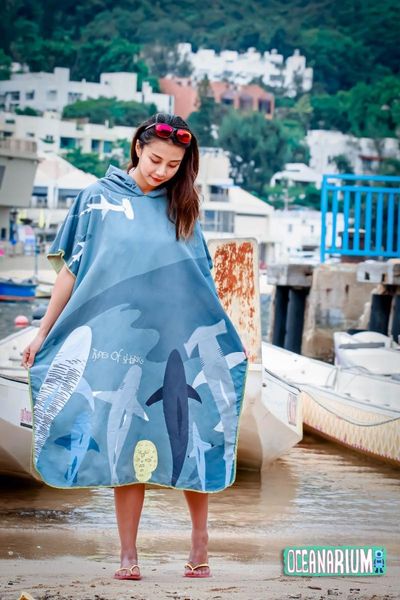 

one-piece suits oceanarium cloak towel poncho rash guard 105cm x 85cm