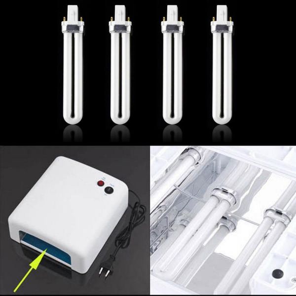 

nail art kits 4pcs 9w curing uv gel lamp dryer light bulb tube replacement tn