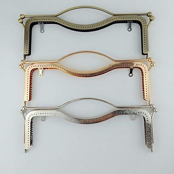 

bag parts & accessories 1pc coin purse kiss clasp lock metal arch frame hand diy craft 27cm, Black