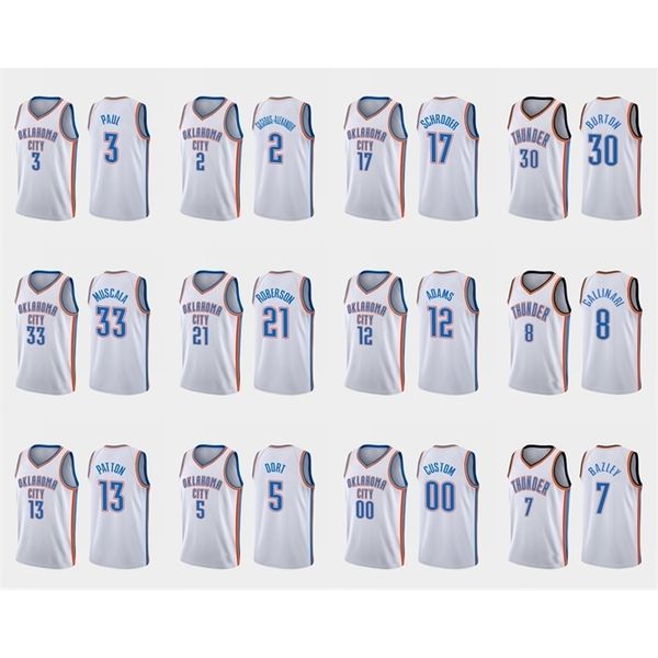 

oklahoma\rcity\rthunder\rmen justin patton shai gilgeous-alexander dennis schroder\rnba white custom association jersey, Black
