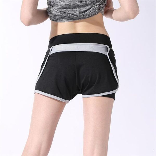 

yoga outfits dichski sport fitness shorts women clothes summer workout 2 in 1 running gym for ladies elastic short pants, White;red
