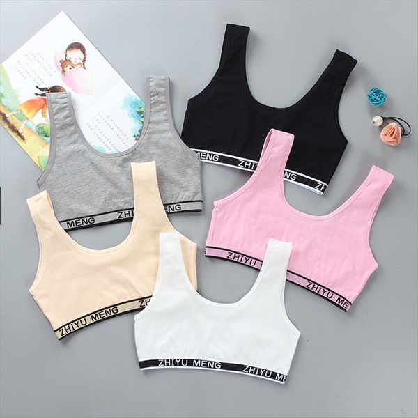 

10pc lot kids cotton sports training bra underwear girls crop vest 8 14 years, Blue