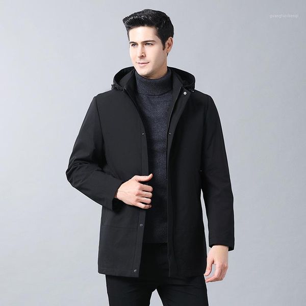 

men's mink liner knick coat parka leather whole fur stand collar jacket & faux, Black