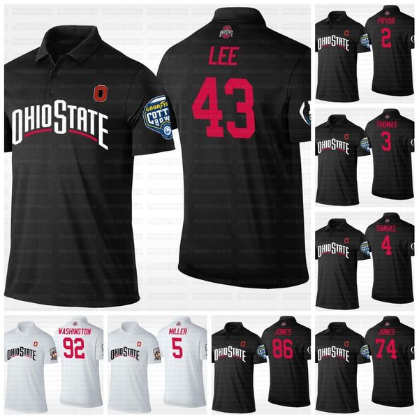 

ohio state buckeyes jersey big ten conference cotton bowl black polo 2 terrelle pryor thomas samuel miller hubbard webb conley bell ward app, Black;red