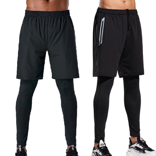 

running pants sports leggings men's compression tights pants,men elastic gym fitness pants,man jogging 3/4 yoga trousers, Black;blue