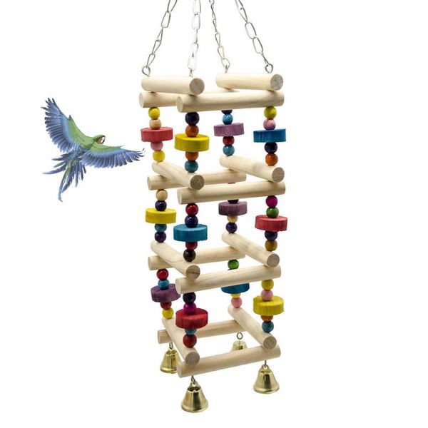 

other bird supplies parrot climb swing combined birds ladder stand bar pets nest decorative hanging ornament with bell alexandrine parakeet