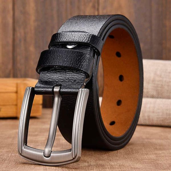 

belts [lfmb] genuine cow hide luxury belt male for fashionable vintage men's classy pino buckle leather, Black;brown