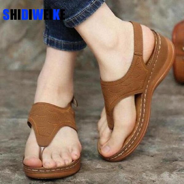 

dress shoes women's sandals ladies clip toe wedges thong 2021 fashion embroidery platform buckle casual female beach, Black