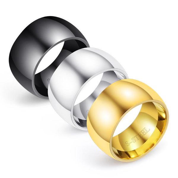 

wedding rings men's glossy 316l titanium steel that wear smooth thumb ring anel anillos para los hombres, Slivery;golden