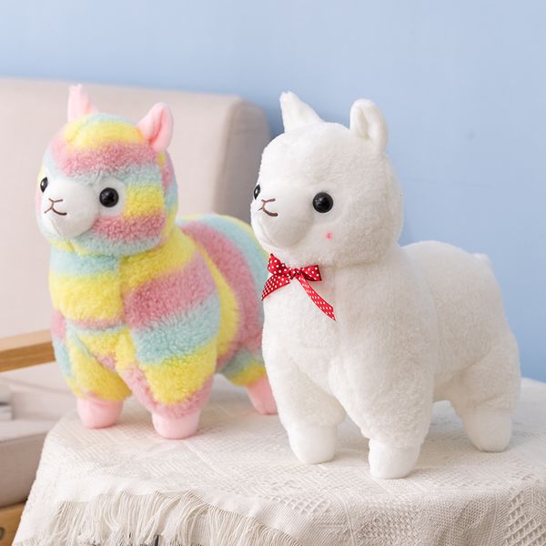 

40cm Cute Plush Alpaca Toy Stuffed Soft Plushie Rainbow Alpaca White Sheep Lama Pillow Doll Toys for Kids Girls Home Decor, White alpaca