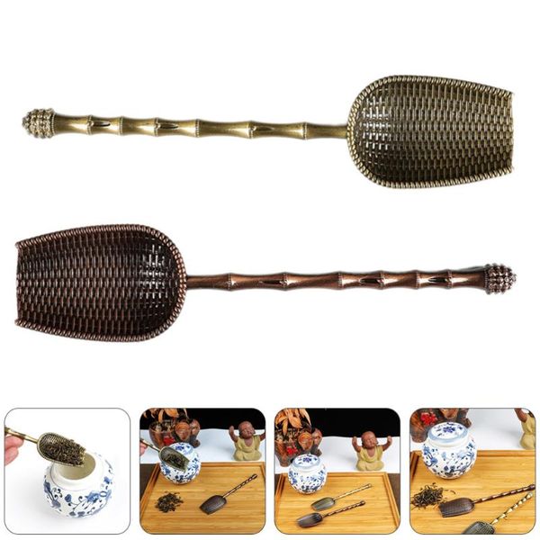 

2pcs metal tea scoop shovels kongfu making spoons chic accessories