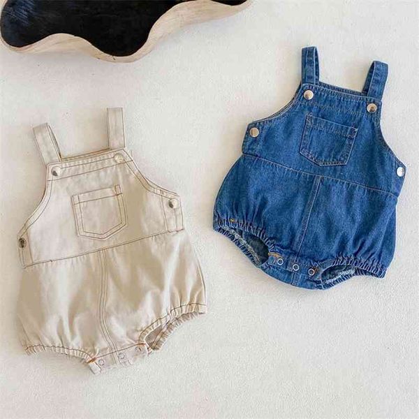 

summer kids boy girl cowboy braces rompers infant baby born clothes 210521, Blue