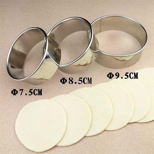 

baking & pastry tools stainless steel round dumplings wrappers molds cutter maker cookie wrapper dough cutting tool