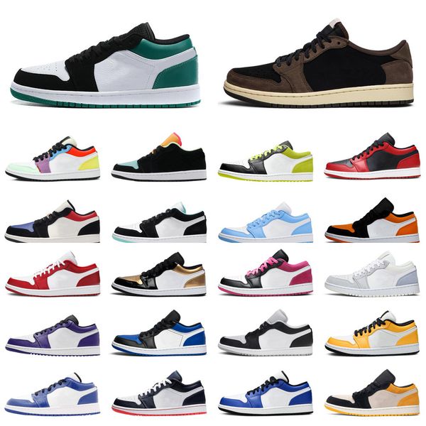 

n 1 1s low men women basketball shoes court purple unc mocha pine green paris athletic mens womens trainers sports sneakersxp1e