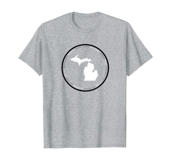 

michigan: detroit grand rapids ann arbor lansing flint t-shirt, White;black