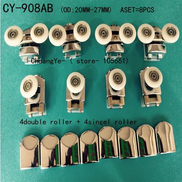 

set of 8 shower door rollers wheels pulleys runners "rolli" other hardware