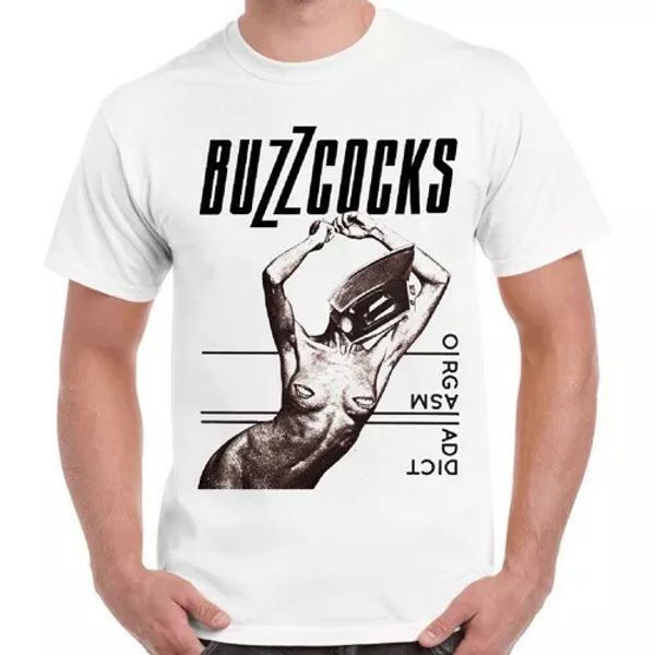 

buzzcocks orgasm addict rock music clash magazine stranglers t shirt 2404, White;black