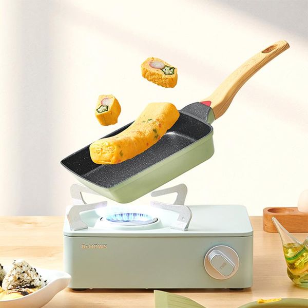 

pans aluminium alloy cookware pancake egg square pot nonstick frying melaleuca pan with shovel +brush stove grill cooking accessories