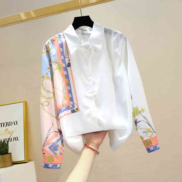 

shirt white womens turn-down collar up fashion ladies long sleeve shirts women