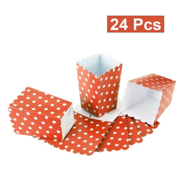 

gift wrap 24pcs popcorn boxes holder containers cartons paper bags dot design snack box for movie theater dessert tables wedding favors (