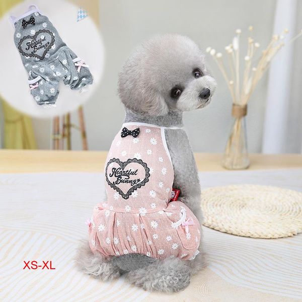 

dog apparel flowers jumpsuit overalls summer dress clothes puppy yorkshire bichon poodle pomeranian schnauzer teddy thin clothing xs