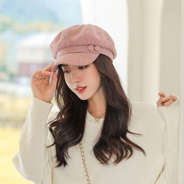 

stingy brim hats sboy cap plaid octagonal for women men classic vintage beret autumn winter ladies girl hat female, Blue;gray