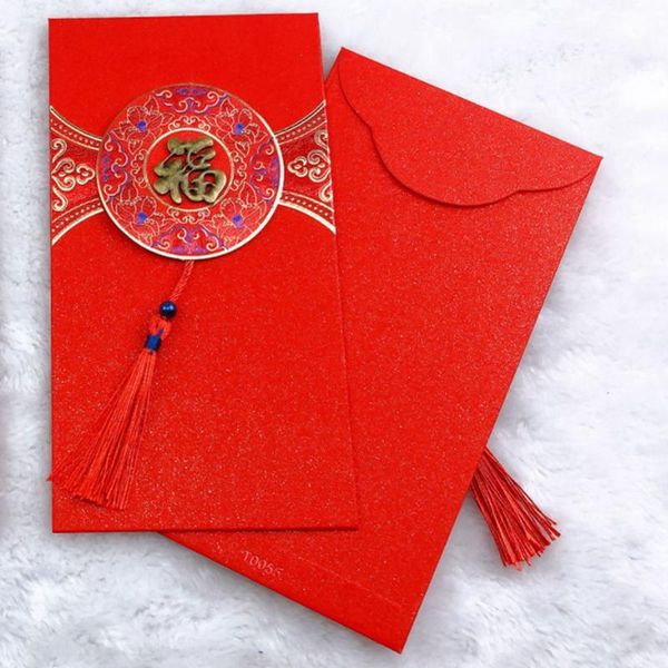 

gift wrap chinese knot fringed red envelope year festive bag