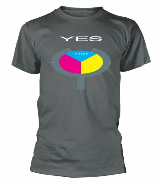 

official yes t shirt 90125 grey mens classic rock metal band tee new, White;black