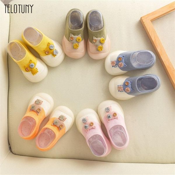 

first walkers infant toddler indoor cartoon cats casual baby elastic socks shoes walker