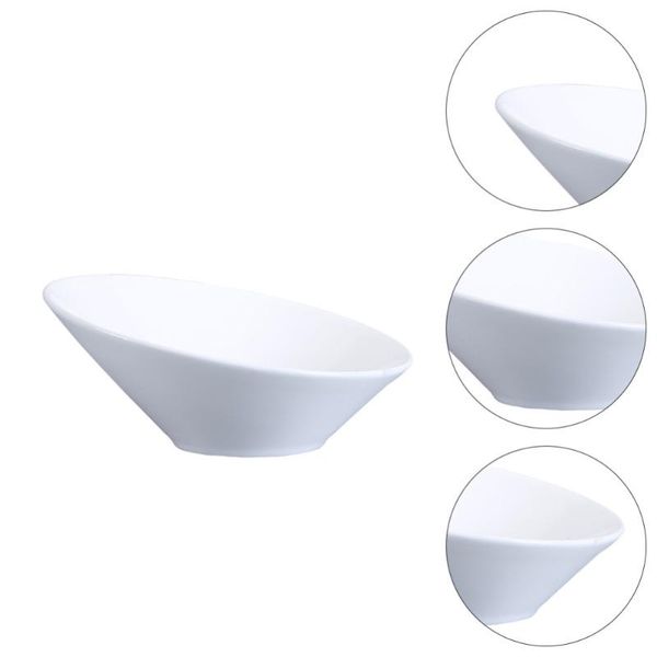 

1pc ceramic bowl durable salad practical el storage (white) bowls
