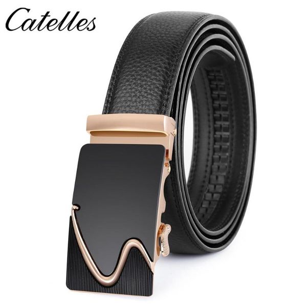 

male genuine leather belt strap belts automatic buckle black, Black;brown