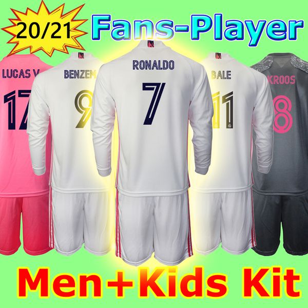 

20 21 season soccer jersey football training suit tracksuit fans playr cristiano long sleeve custom shirts men women and kids kit, Black