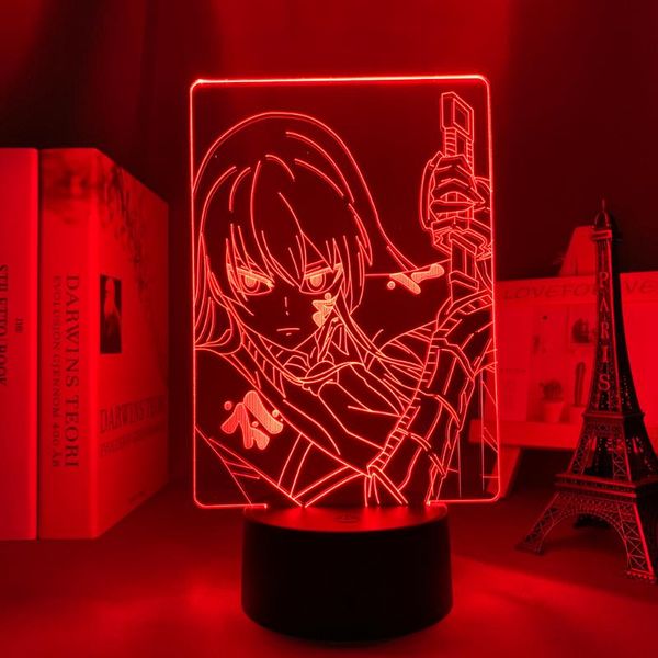 

night lights anime akame ga kill led light for bedroom decor kids children birthday gift manga 3d lamp bedside