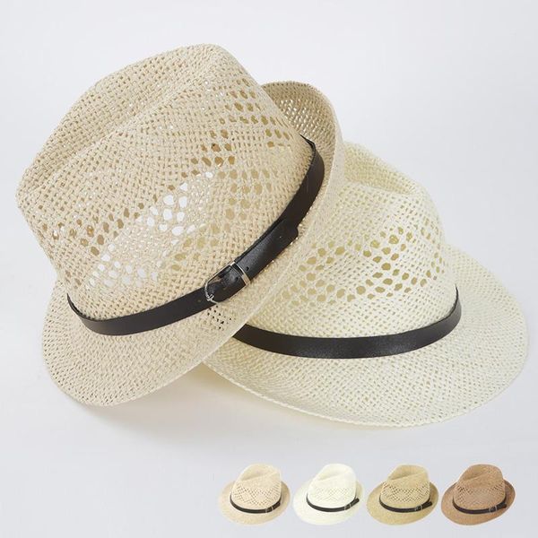 

stingy brim hats outdoor straw hat man summer seaside floppy beach west cowboy sun shade cap sunscreen fashion casual visor caps h125, Blue;gray