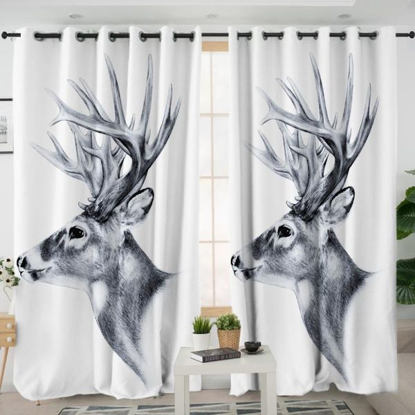 

curtain & drapes 3d window curtains cortinas de dormitorio white deer print boho room home decor rideau fenetre cotinas salon