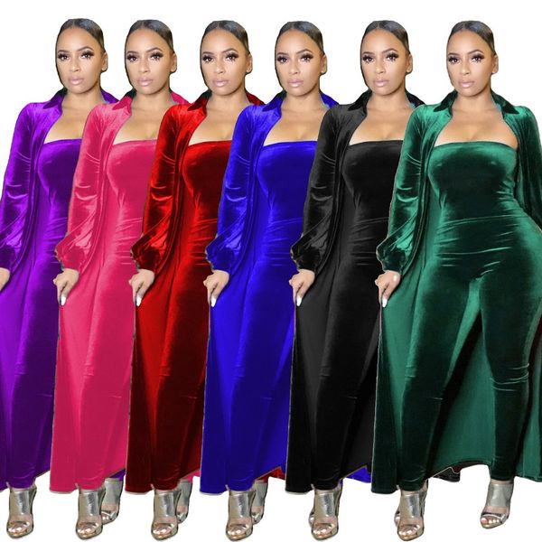

strapless jumpsuit long sleeve coat fleece 2 pieces sets winter spring women outerwear fashion outfit laides clothes 2021ing, Black;white