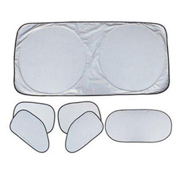 

car sunshade 550g 6pcs sun shade easy storage front rear whole window film heat insulation