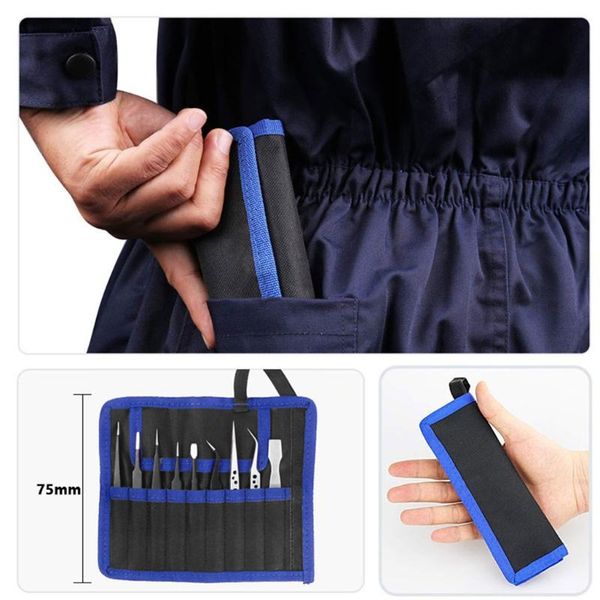 

professional hand tool sets 157a 9 pcs tweezers set stainless steel anti-static precision for electronic mobile phone repair tools