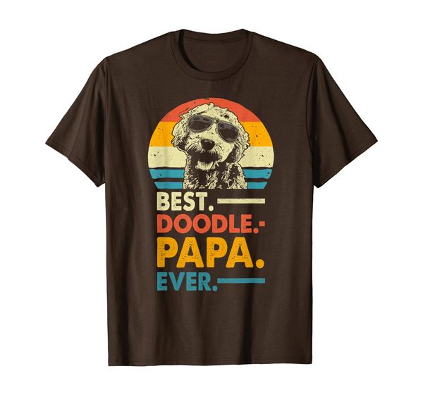 

vintage goldendoodle papa t-shirt - doodle papa ever, White;black