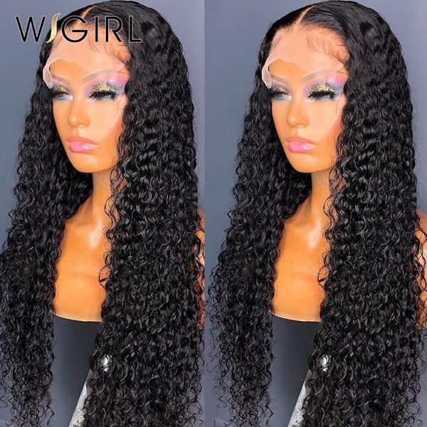 

wigirl brazilian remy bob water wave short curly 4x4 lace front human hair wigs deep frontal pre plucked for black women, Black;brown